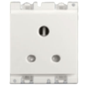 Honeywell MK Blenze Plus Modular Socket - 10A 3 Pin, 2M, Synthetic Chalk White