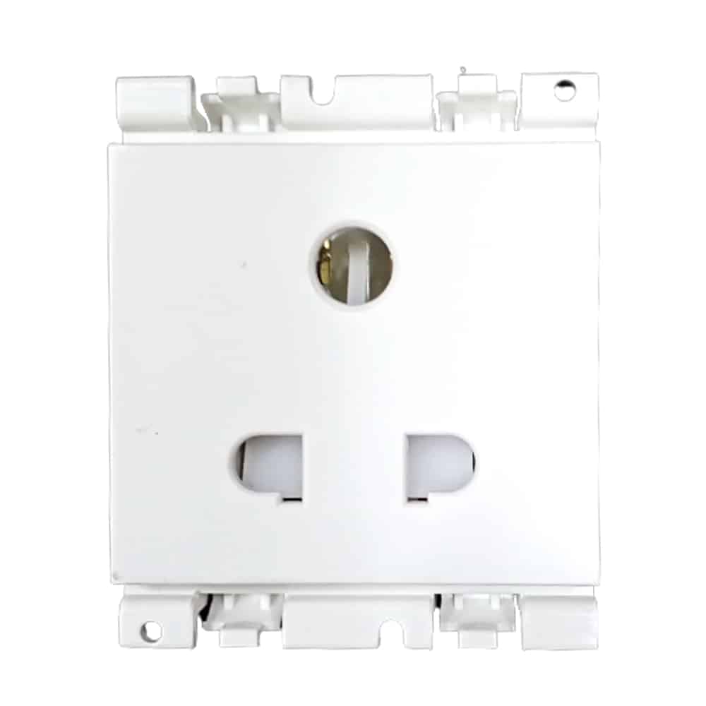 Honeywell MK Blenze Plus Modular Socket - 10A 3 Pin Universal, 2M, Synthetic Chalk White