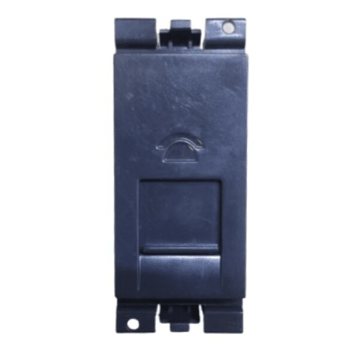 Honeywell MK Blenze Plus Modular RJ11 Telephone Socket 1M - 2 Line with Shutter, Black