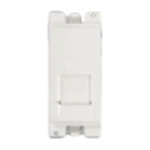 Honeywell MK Blenze Plus Modular RJ11 Telephone Socket 1M - 2 Line with Shutter, Synthetic Chalk White