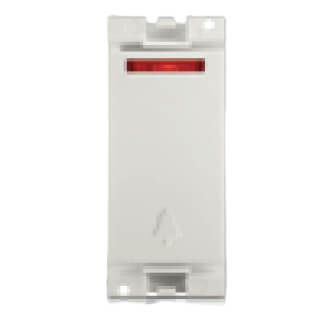 Honeywell MK Blenze Plus 6A 1 Way Modular Bell Push Switch - 6A, With Indicator, 1M, Synthetic Chalk White