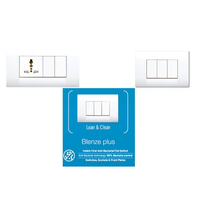 Honeywell MK Blenze Plus Modular Plate Cover + Frame? - 8M (S), Synthetic Chalk White