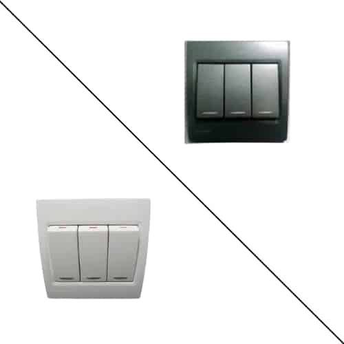 Siemens DELTA vega 10A 1 Way Switch (Complete Unit) - Without Indicator, Metallic Aluminium, 3 Gang