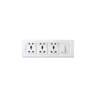 Siemens DELTA vega Complete Unit (3 Uni. Sockets + 20A Switch) 8M - Snow White