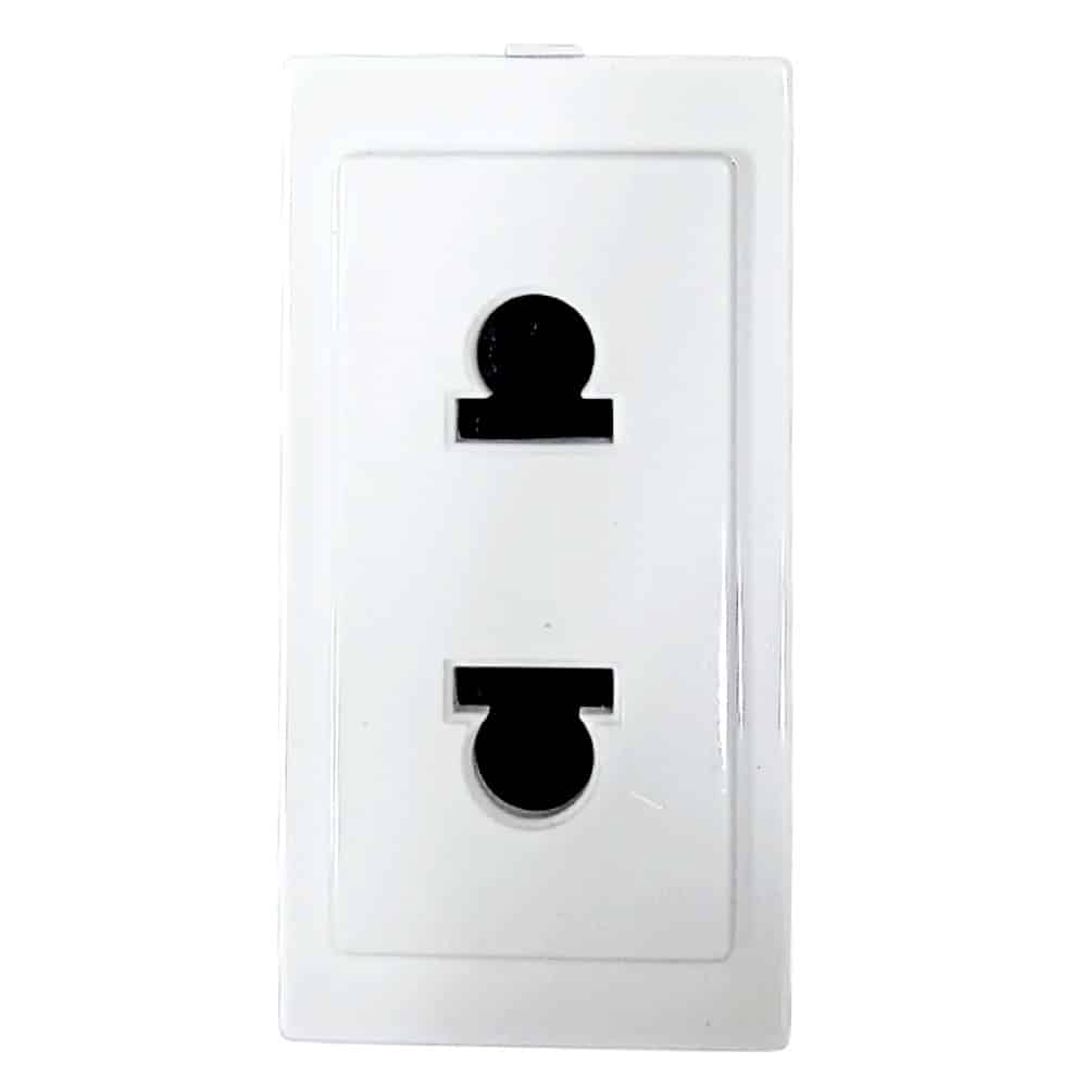 Siemens DELTA vega Modular Socket - 10A 2 Pin Flat, Snow White