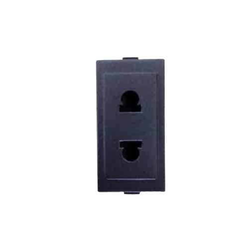 Siemens DELTA vega Modular Socket - 10A 2 Pin Flat, Metallic Carbon