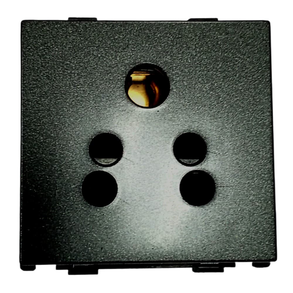 Siemens DELTA vega Modular Socket - 6A 5 Pin with Shutter, Metallic Carbon
