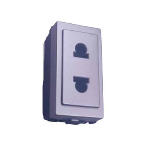 Siemens DELTA vega Modular Socket - 10A 2 Pin Flat, Metallic Aluminium