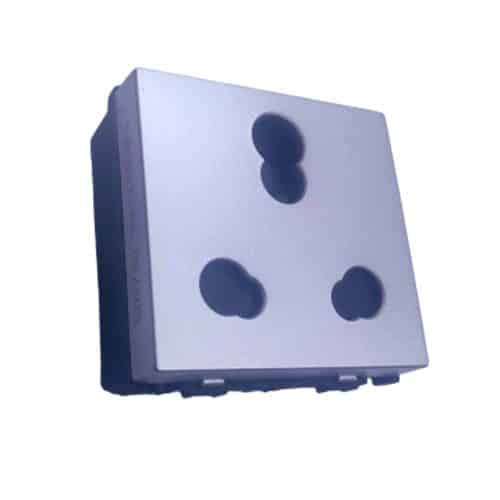 Siemens DELTA vega Modular Socket - 10/16A 3 Pin, Metallic Aluminium
