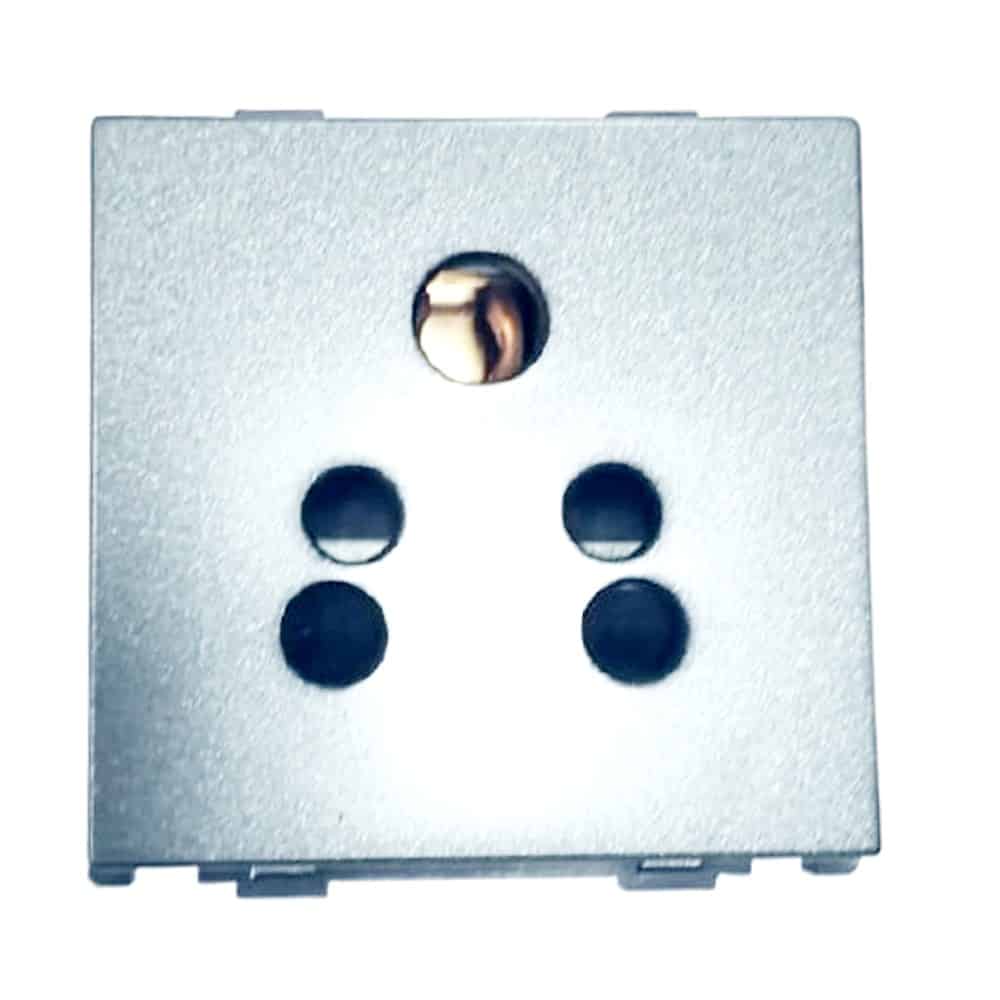 Siemens DELTA vega Modular Socket - 10A 5 Pin, Metallic Aluminium
