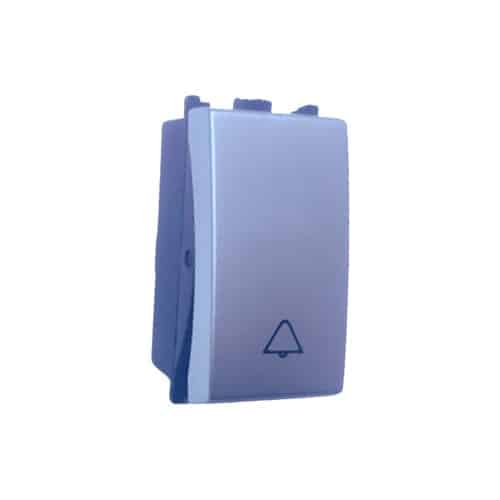 Siemens DELTA vega 10A Modular Bell Push Switch - Without Indicator, 1M, Metallic Aluminium