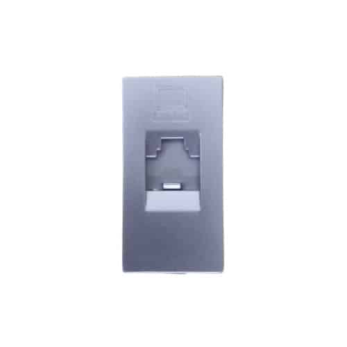 Siemens DELTA vega Modular RJ45 Computer Socket 1M - Cat6, Metallic Aluminium