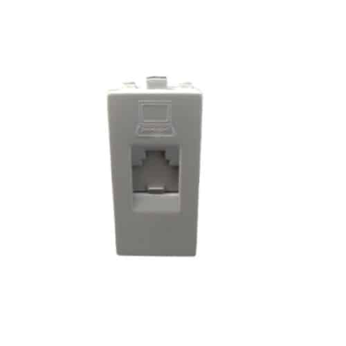 Siemens DELTA vega Modular RJ45 Computer Socket 1M - Cat5e, Metallic Aluminium