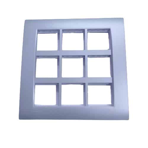 Siemens DELTA vega Modular Plate Cover + Frame - 18M, Metallic Aluminium