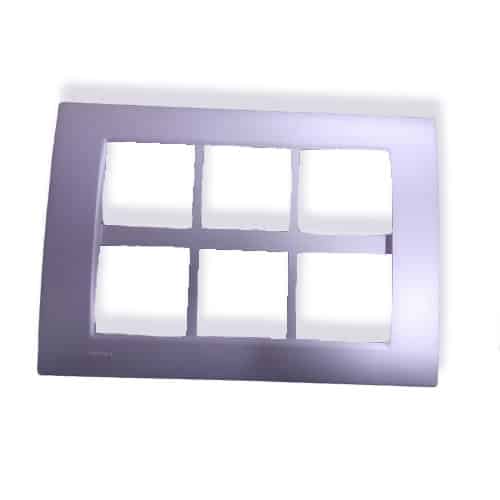Siemens DELTA vega Modular Plate Cover + Frame - 12M, Metallic Aluminium