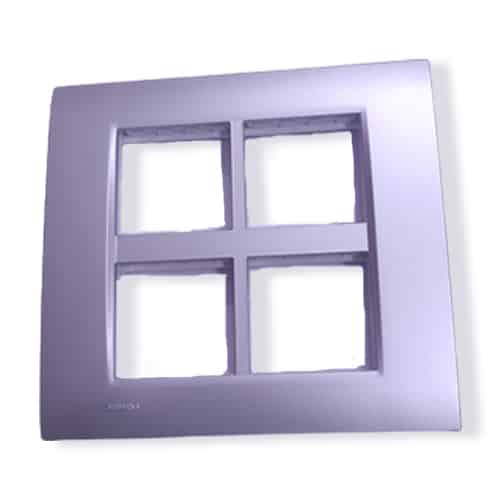 Siemens DELTA vega Modular Plate Cover + Frame - 8M (S), Metallic Aluminium