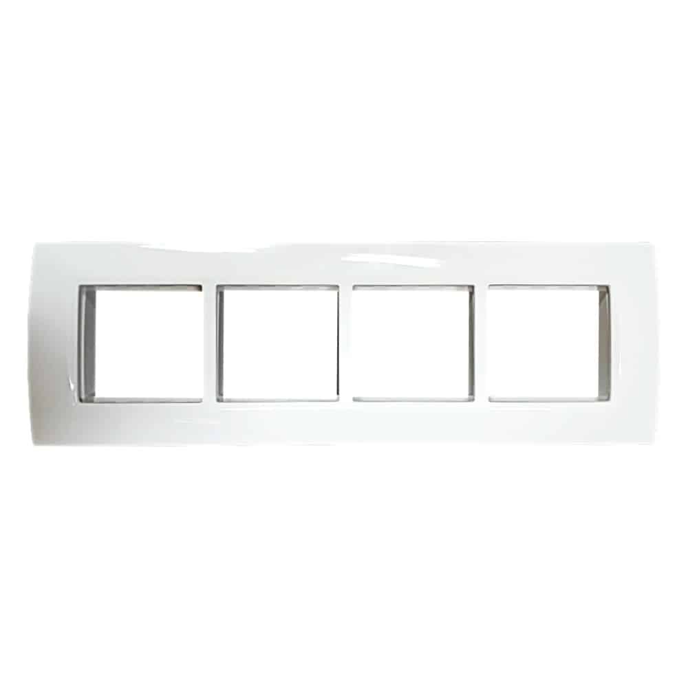 Siemens DELTA vega Modular Plate Cover + Frame - 8M (H), Metallic Aluminium