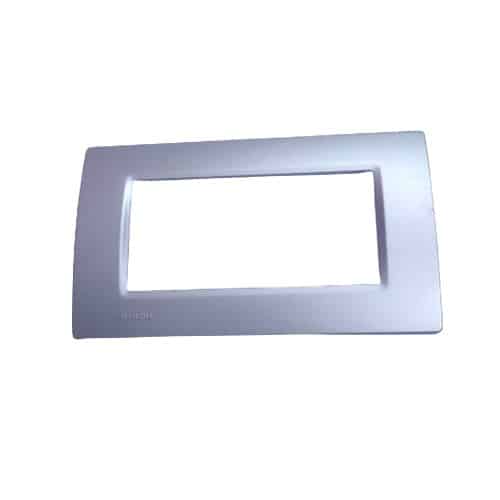 Siemens DELTA vega Modular Plate Cover + Frame - 4M, Metallic Aluminium