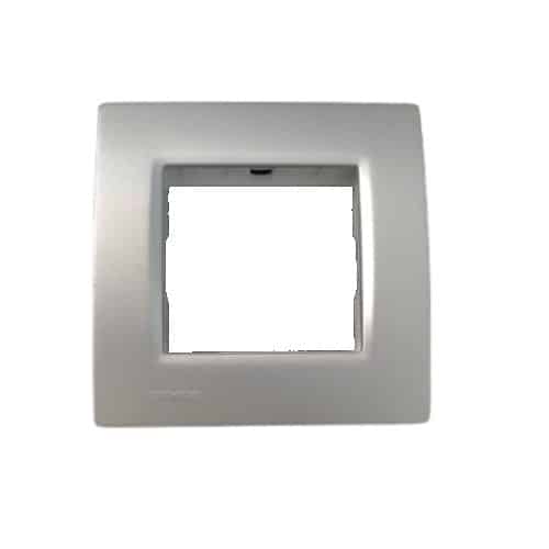 Siemens DELTA vega Modular Plate Cover + Frame - 2M, Metallic Aluminium