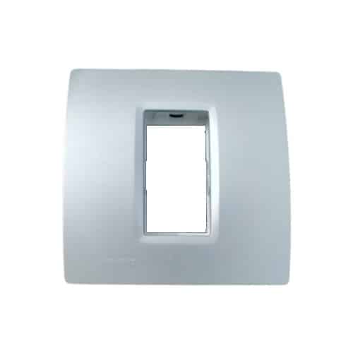 Siemens DELTA vega Modular Plate Cover + Frame - 1M, Metallic Aluminium