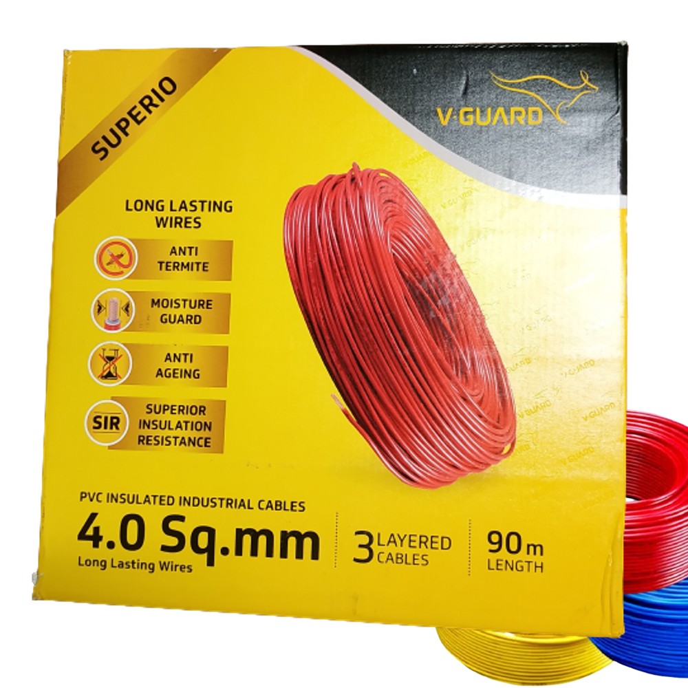 V-Guard Superio Flexible Copper Cable FR PVC Insulated - 4 sq.mm