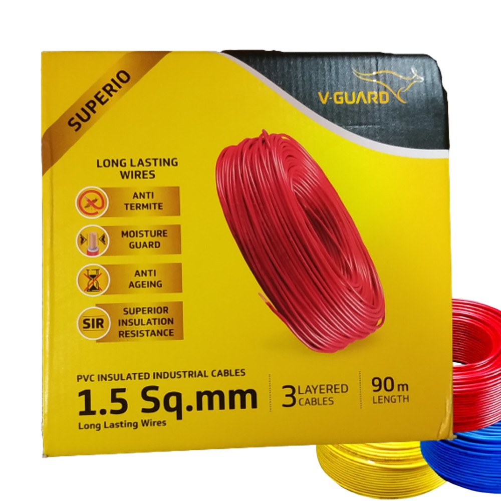 V-Guard Superio Flexible Copper Cable FR PVC Insulated - 1.5 sq.mm