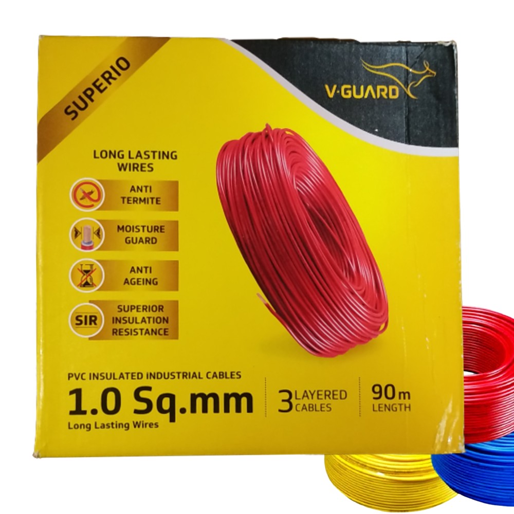 V-Guard Superio Flexible Copper Cable FR PVC Insulated - 1 sq.mm