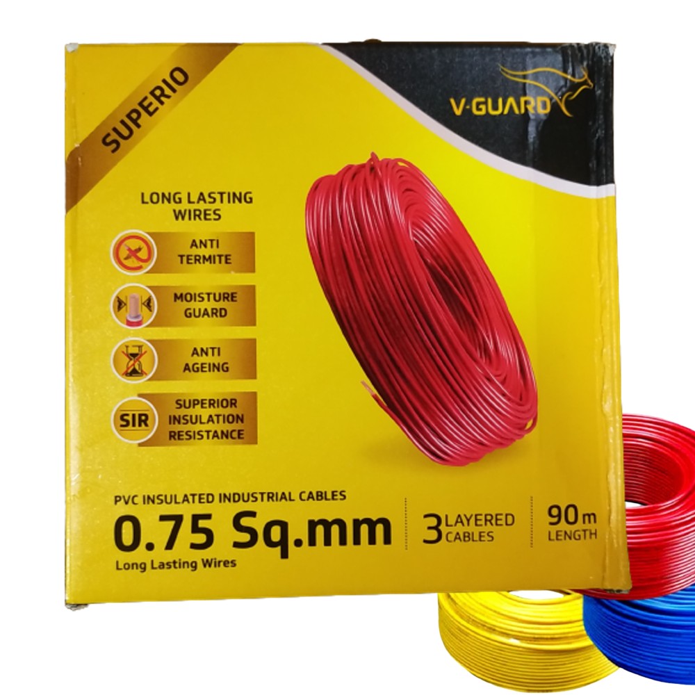 V-Guard Superio Flexible Copper Cable FR PVC Insulated - 0.75 sq.mm