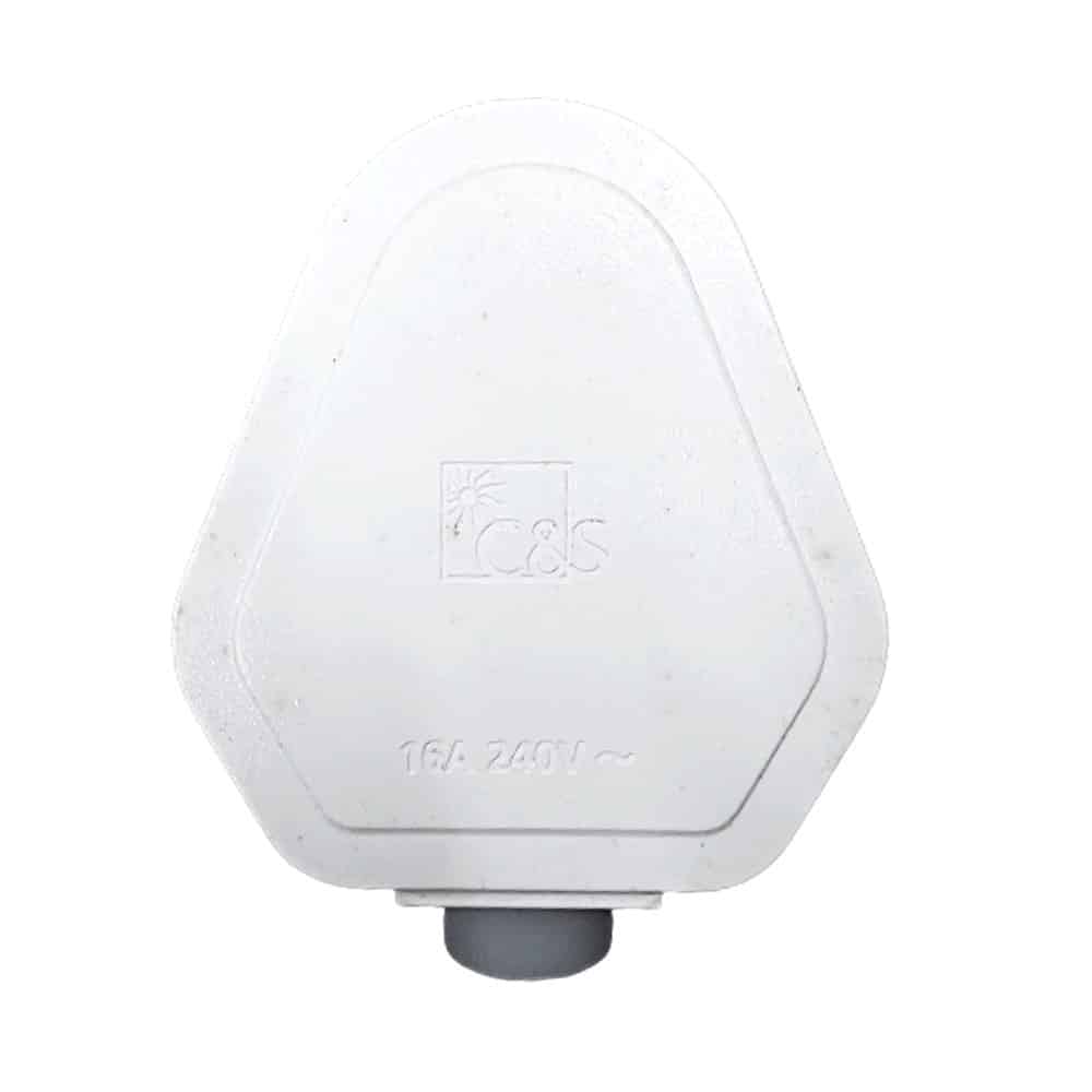 C&S Electric 3 Pin Plug Top White