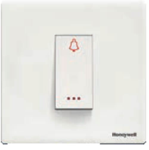 Honeywell MK Citric 6A 1 Way Bell Push Modular Switch White - With Indicator, 1M