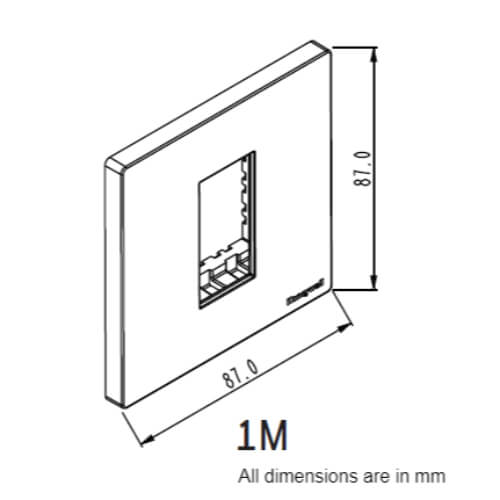 Honeywell MK Citric Modular Plate Cover + Frame White - 1M