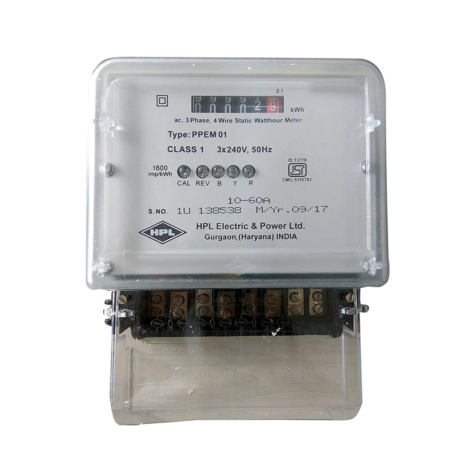 HPL kWh Electric Sub Meter Counter - 10-60A, Three Phase