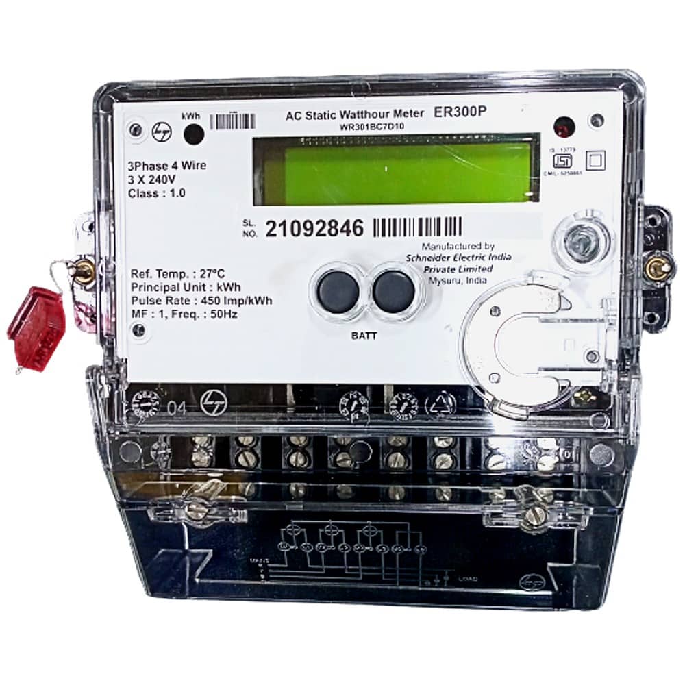 L&T kWh Electric Sub Meter LCD Digital - 20-100A, Three Phase