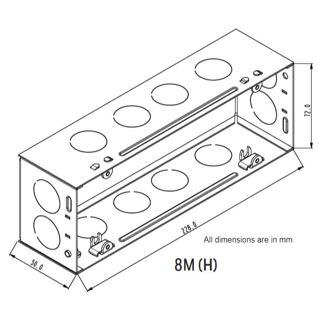 Honeywell MK Modular Concealed GI Metal Boxes - 8M (H)