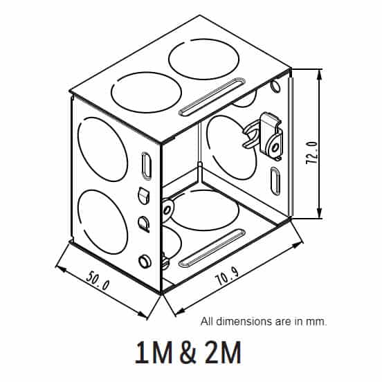Honeywell MK Modular Concealed GI Metal Boxes - 2M