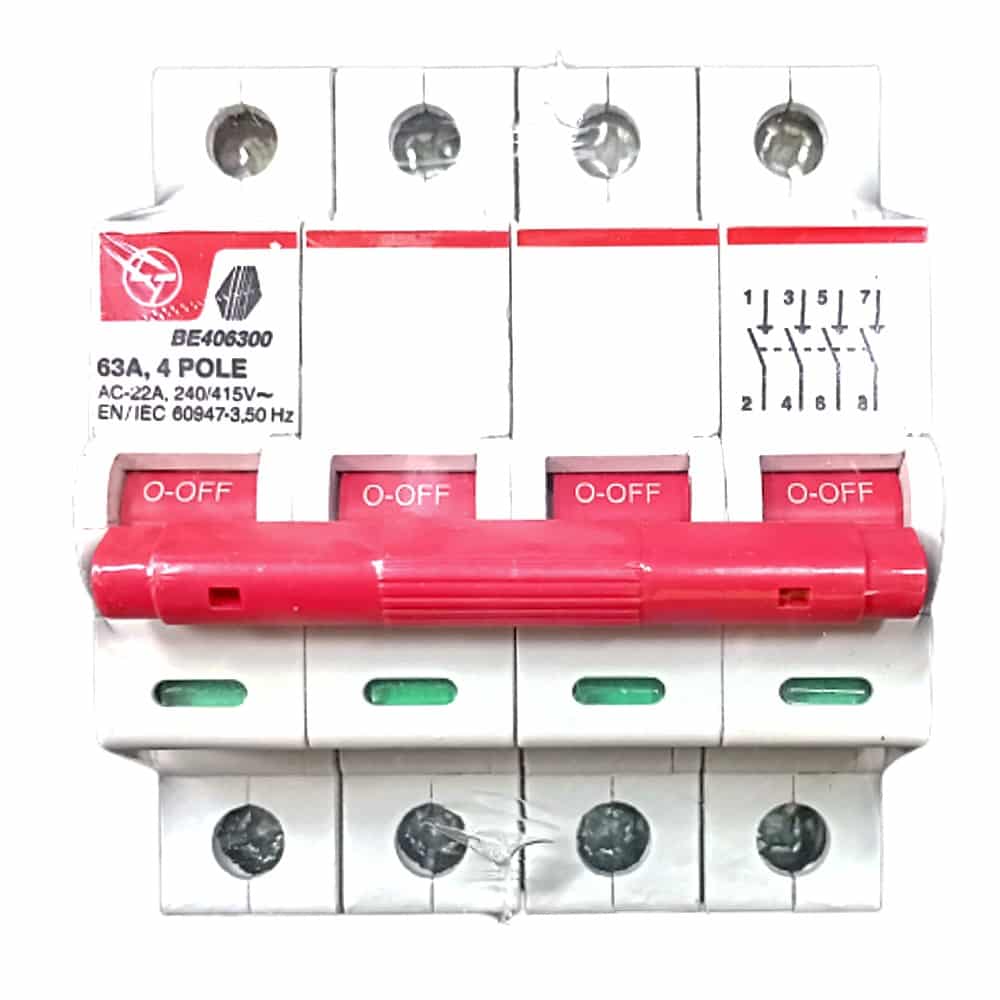 L&T Tripper Isolators - 63A, 4 Pole