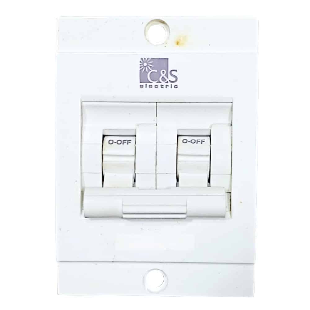 C&amp;S Electric MCB 4.5kA 'C' Non Modular Mini WiNtrip Pure White - 25A, 2 Pole
