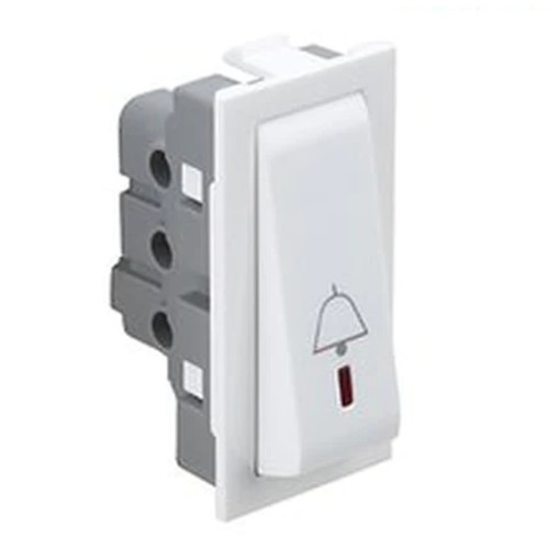 Legrand Britzy 6A Modular Bell Push Switch with Indicator White - 1M