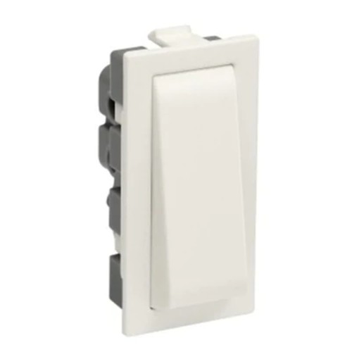 Legrand Britzy Modular Switch White - 6A, 1 Way, Without Indicator, 1M