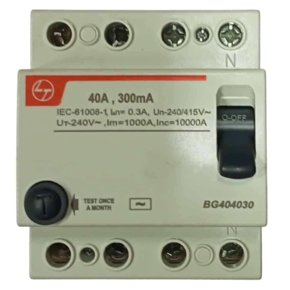 L&T Exora RCCB - 40A, 4 Pole, 300mA